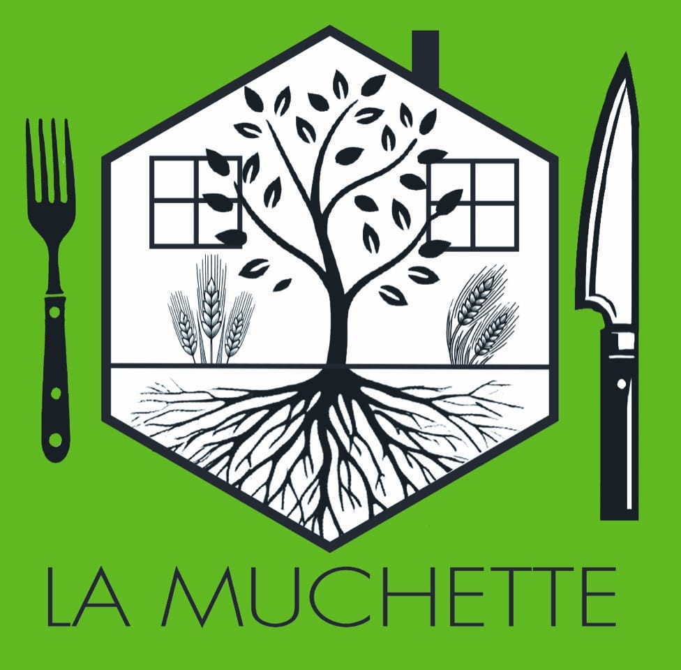Logo La Muchette fond vert Gaelle Nutrithérapeute