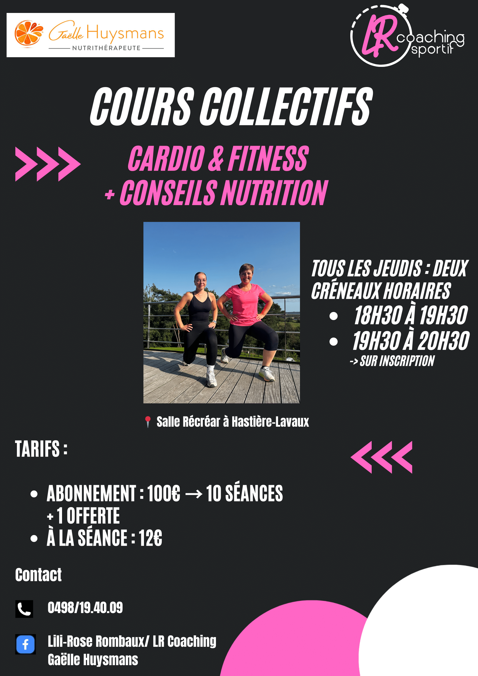 Black And Pink Modern Fitness Gym Center Poster Gaelle Nutrithérapeute